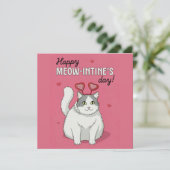 Happy Valentines Day Cute Cat With Heart Headband (Stehend Vorderseite)