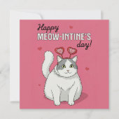 Happy Valentines Day Cute Cat With Heart Headband (Vorderseite)