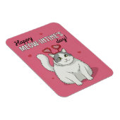 Happy Valentines Day Cute Cat With Heart Headband Magnet (Rechte Seite)