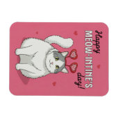 Happy Valentines Day Cute Cat With Heart Headband Magnet (Horizontal)