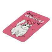 Happy Valentines Day Cute Cat With Heart Headband Magnet (Linke Seite)