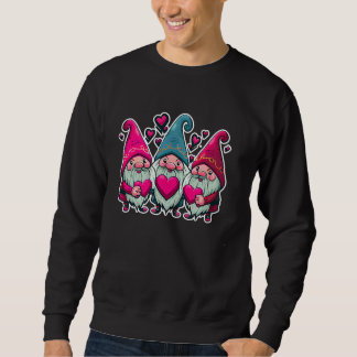 Happy Valentine's Day Cute Gnomes Graphic Romantic Sweatshirt
