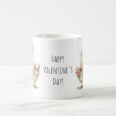 Happy Valentine's Day Cute Love Birds Kaffeetasse (Mittel)