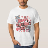 happy-valentines-day-cute-mice-hearts-typography-t T-Shirt (Vorderseite)