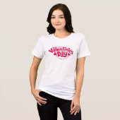 Happy Valentine's day cute red heart  Tri-Blend Shirt (Vorderseite voll)