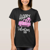 Happy Valentines Day Cute Retro Pink Heart Plaid T T-Shirt (Vorderseite)