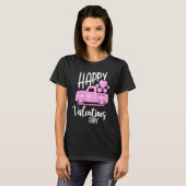 Happy Valentines Day Cute Retro Pink Heart Plaid T T-Shirt (Vorne ganz)
