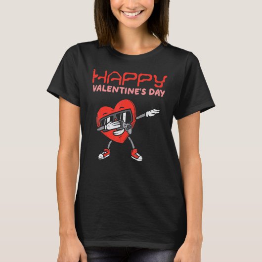 Happy Valentines Day Dab Heart Gamer Valentine Boy T-Shirt (Vorderseite)