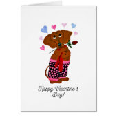 Happy Valentine's Day Dachshund Doggie Card (Vorne)