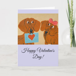 Happy Valentine's Day Dachshund Doggie Card Karte