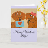 Happy Valentine's Day Dachshund Doggie Card Karte (Gelbe Blume)