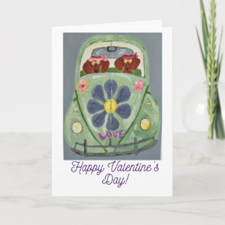 Happy Valentine's Day Dachshund Doggie Card Karte