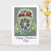 Happy Valentine's Day Dachshund Doggie Card Karte (Gelbe Blume)