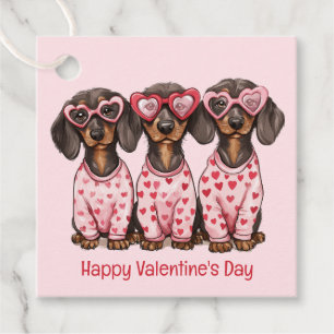 Happy Valentines Day Dackel Hunde Geschenkanhänger