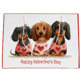 Happy Valentines Day Dackel Hunde Große Geschenktüte