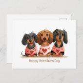 Happy Valentines Day Dackel Hunde Postkarte (Vorne/Hinten)