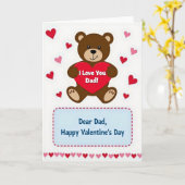 Happy Valentines Day Dad Bear Card Karte (Gelbe Blume)