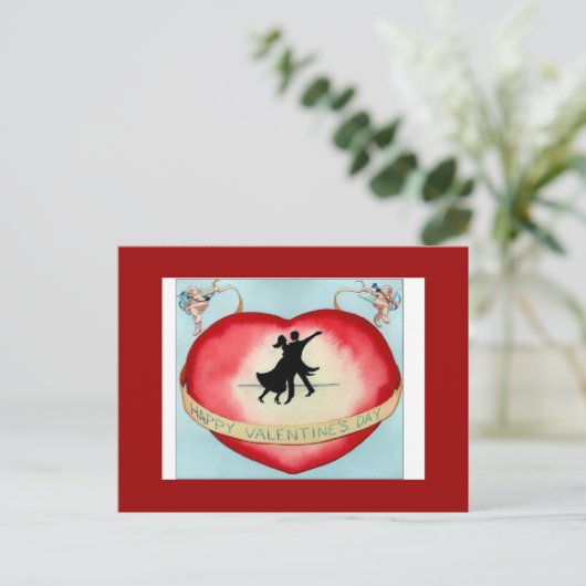 Happy Valentine's Day Dance - Postkarte (Stehend Vorderseite)