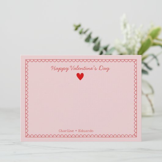 Happy Valentines Day Danke (Stehend Vorderseite)