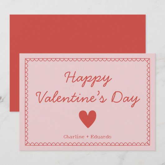 Happy Valentines Day  Dankeskarte (Vorne/Hinten)