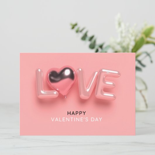 Happy Valentine's Day Dankeskarte (Stehend Vorderseite)