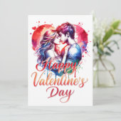 Happy Valentines Day Dankeskarte (Stehend Vorderseite)