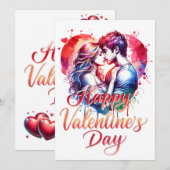 Happy Valentines Day Dankeskarte (Vorne/Hinten)