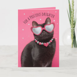 Happy Valentines Day Daughter Funny Kitty Cat Feiertagskarte
