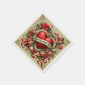 Happy Valentine's Day dekorative Abbildung Serviette (Ecke)