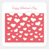 Happy Valentines Day Design Quadratischer Aufkleber (Vorderseite)