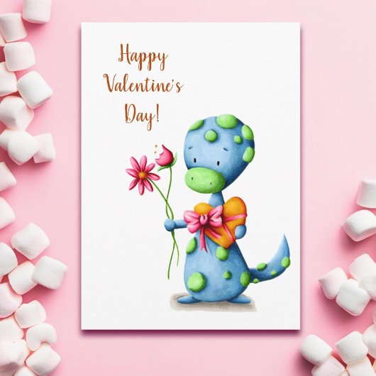 Happy Valentines Day Dinosaur Karte