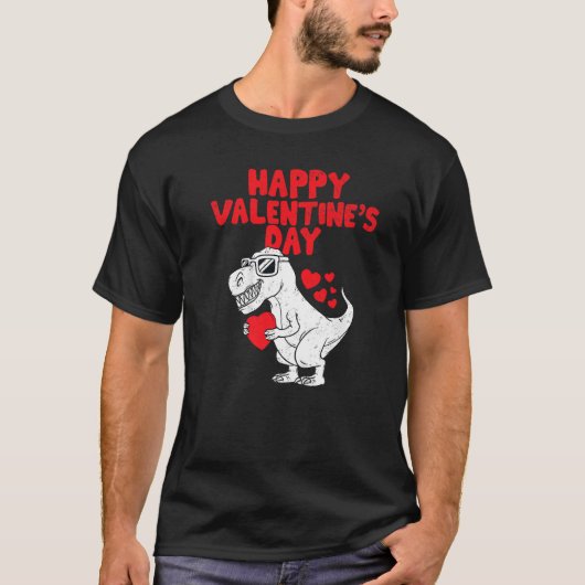 Happy Valentines Day Dinosaur Trex Toddler Boys Ki T-Shirt (Vorderseite)