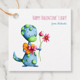 Happy Valentine's Day Dinosaurier Kinder Geschenkanhänger