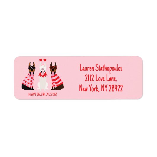 Happy Valentines Day Dobermann Hunde (Vorne)