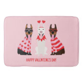 Happy Valentines Day Dobermann Hunde Badematte (Vorderseite)