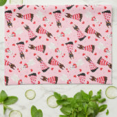 Happy Valentines Day Dobermann Hunde Geschirrtuch (Gefaltet)