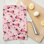 Happy Valentines Day Dobermann Hunde Geschirrtuch (Viertel Falte)