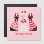 Happy Valentines Day Dobermann Hunde Magnetkarte (Vorne/Hinten)