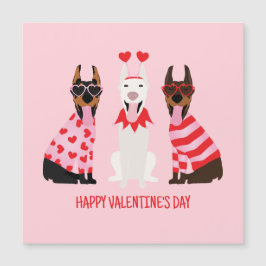 Happy Valentines Day Dobermann Hunde Magnetkarte