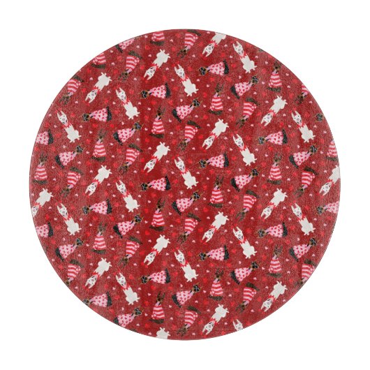 Happy Valentines Day Dobermann Hunde Schneidebrett (Vorderseite)