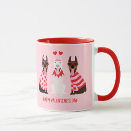 Happy Valentines Day Dobermann Hunde Tasse