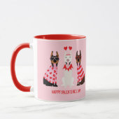 Happy Valentines Day Dobermann Hunde Tasse (Links)