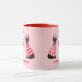 Happy Valentines Day Dobermann Hunde Tasse (Zentrum)