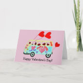 Happy Valentine's Day Doggie Folded Greeting Card Karte (Vorderseite)