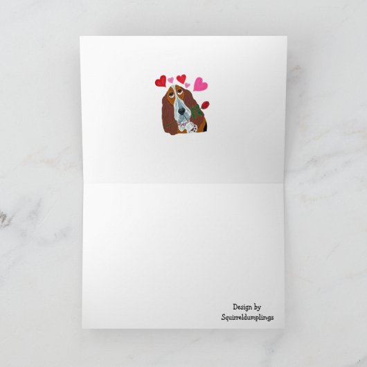 Happy Valentine's Day Doggie Folded Greeting Card Karte (Innenseite)