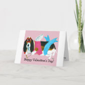 Happy Valentine's Day Doggie Folded Greeting Card Karte (Vorderseite)