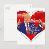 Happy Valentines Day Donald Trump Feiertagspostkarte (Vorne/Hinten)