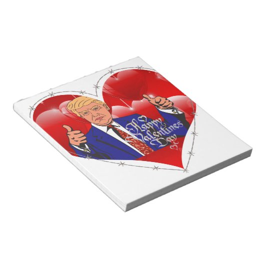 Happy Valentines Day Donald Trump Notizblock (angewinkelt)