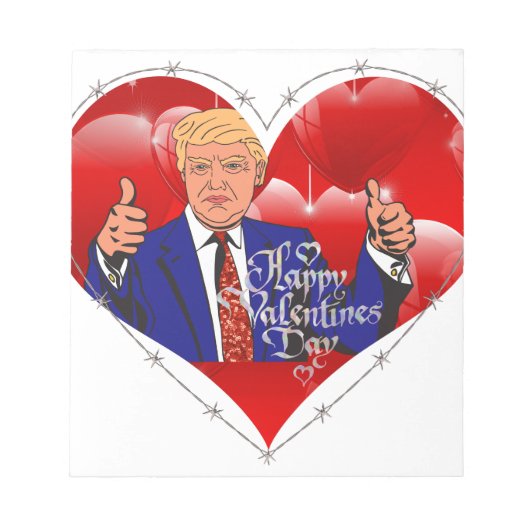 Happy Valentines Day Donald Trump Notizblock (Vorderseite)