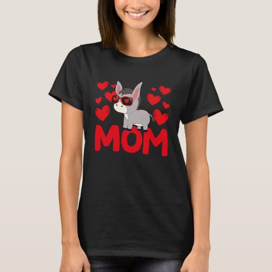 Happy Valentine's Day Donkey Mom Mothers Day Valen T-Shirt (Vorderseite)